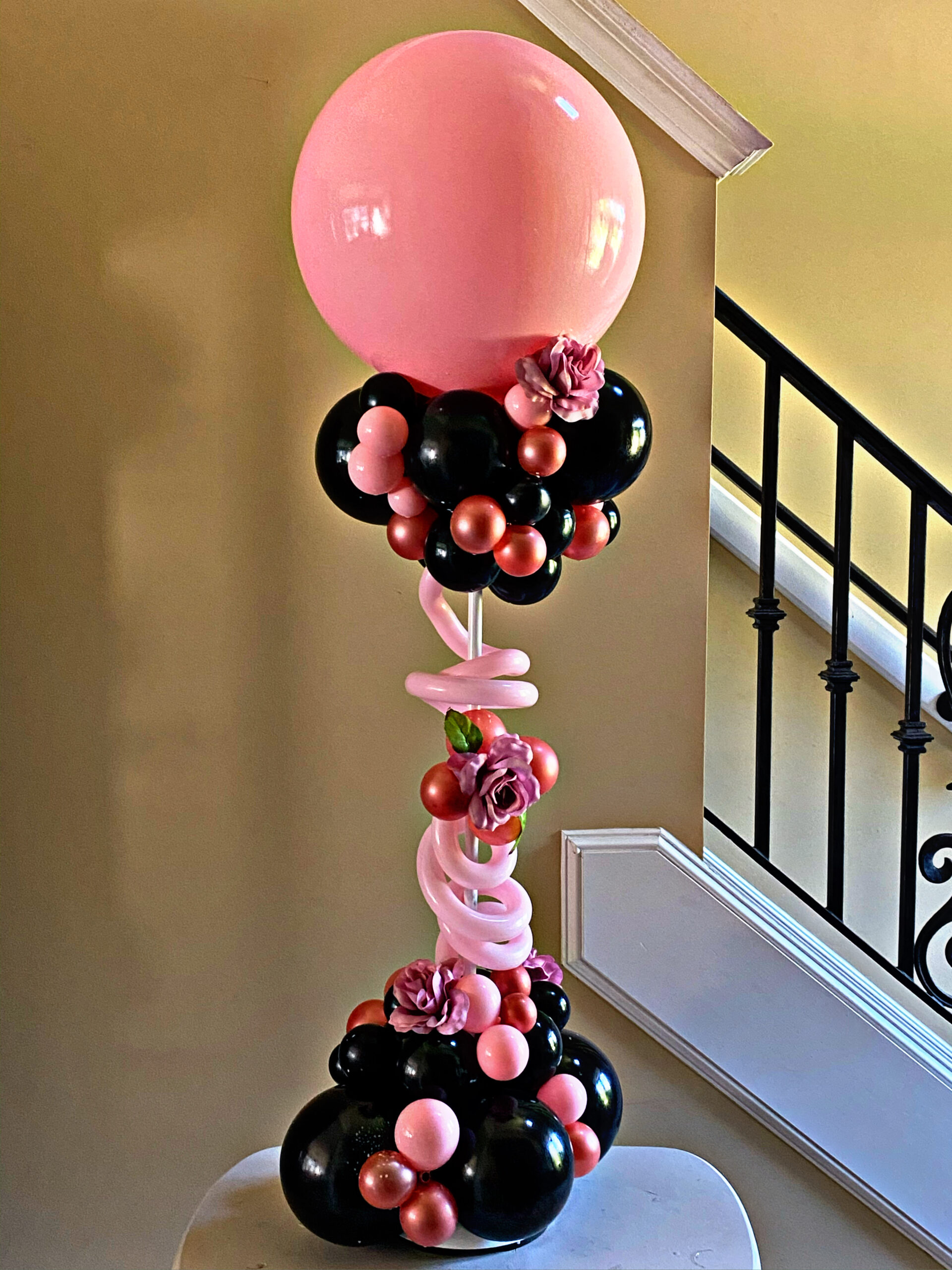 Pink and Black Centerpiece